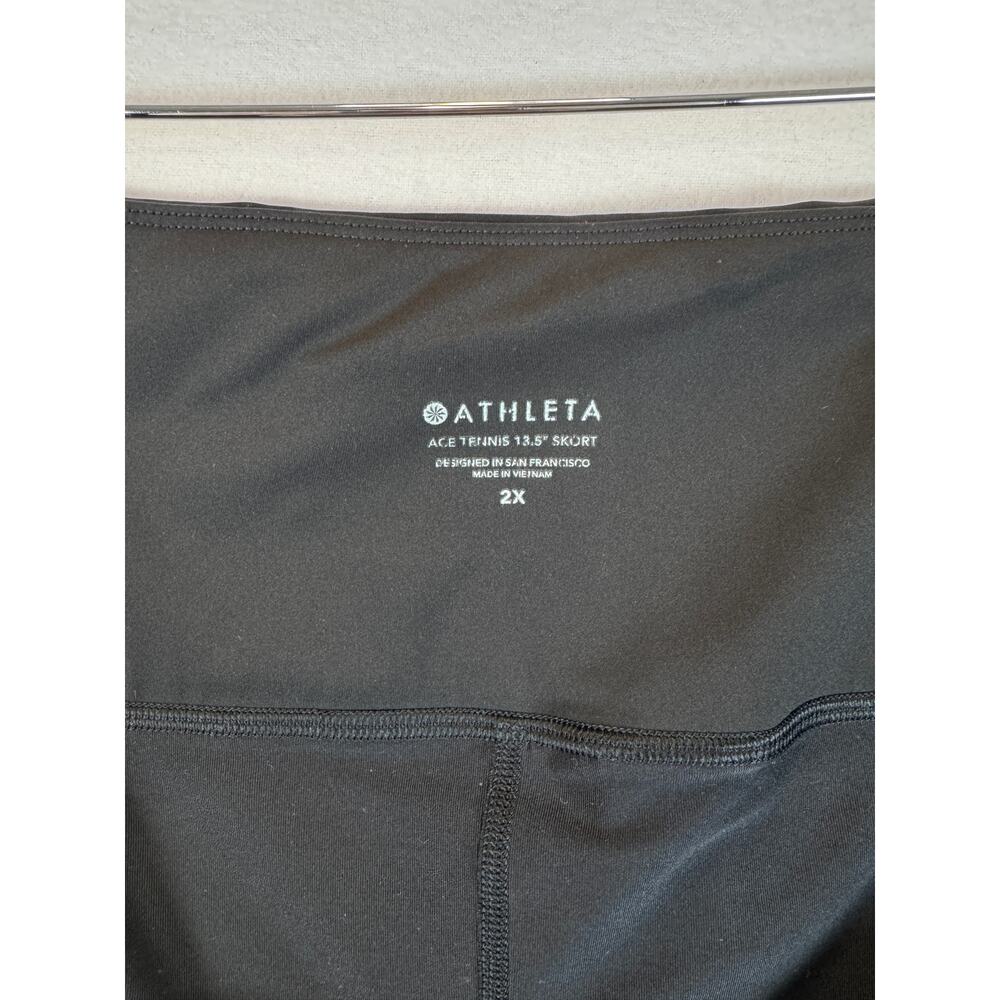 Athleta Ace Tennis Skort Womens 2X Black Pleated Athletic Skirt Plus Size - Picture 7 of 9